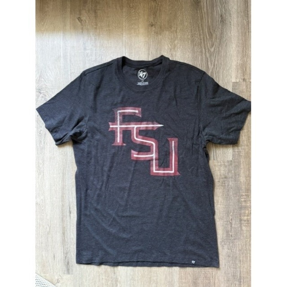 47 Brand FSU Florida State University Seminoles Graphic T-Shirt Mens Small Gray
